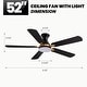 preview thumbnail 15 of 19, Industrial Led Ceiling Fan With Lights And Remote, Modern Black And Gold Flush Mount Ceiling Fan With 5 Blades