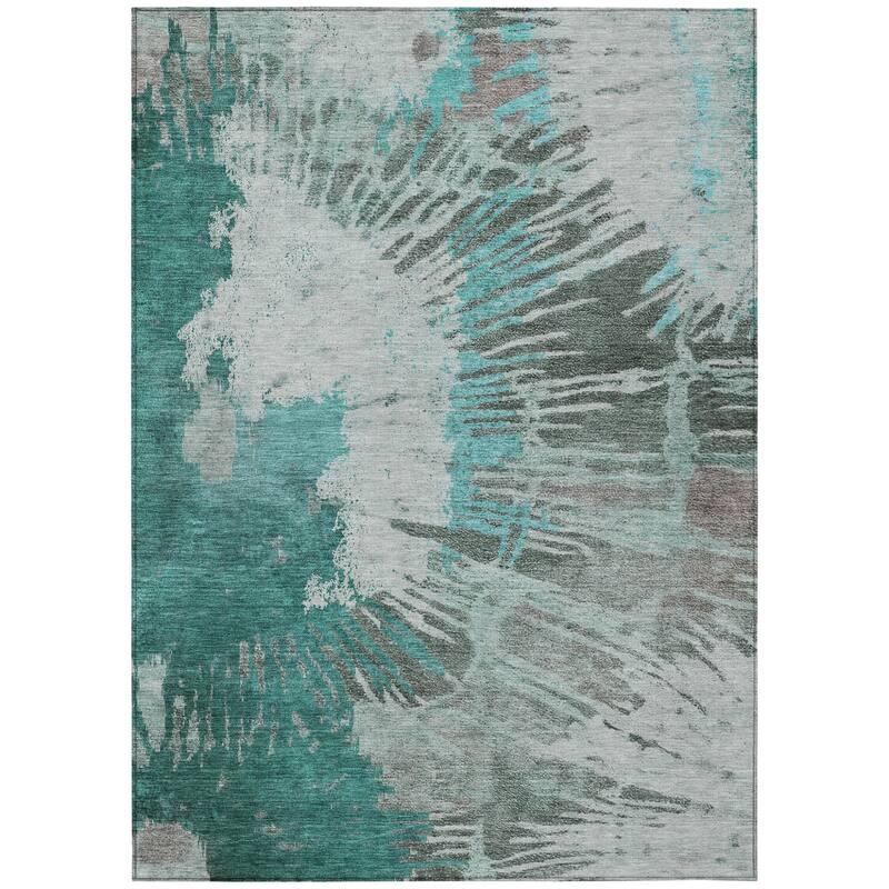 HomeRoots Abstract Transitional Rectangle Outdoor Rug
