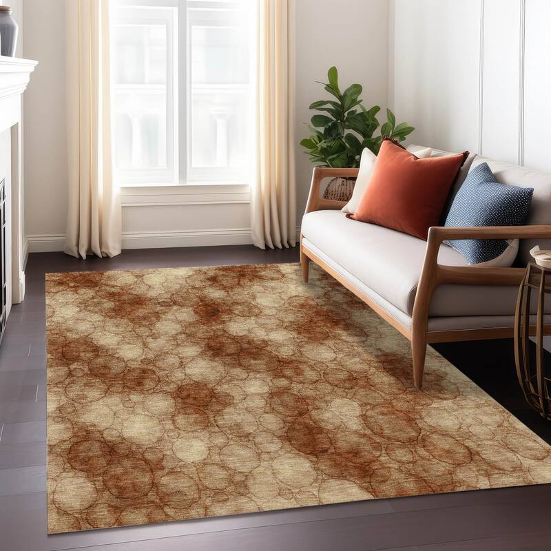 Machine Washable Indoor/ Outdoor Modern Aby Chantille Rug