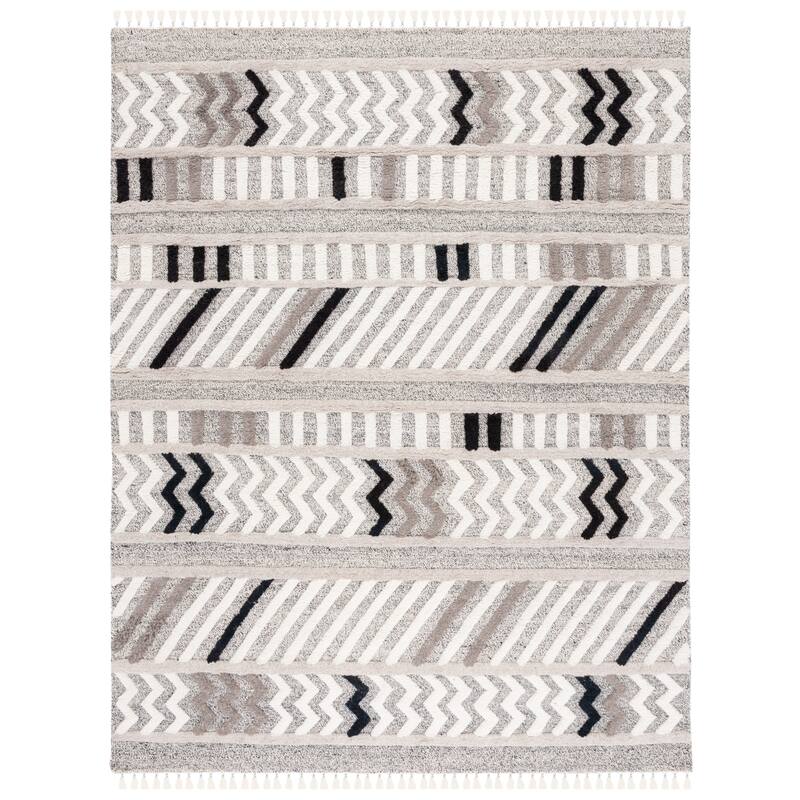 SAFAVIEH Hand-Knotted Casablanca Shag Jera Wool Tassel Rug