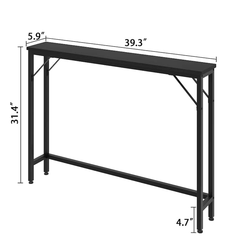 5.9" Narrow Sofa Table, Skinny Console Table with Storage