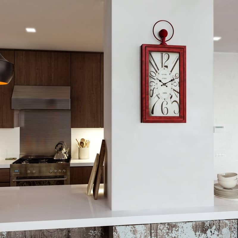 Yosemite Home Decor "Waverly Red" Wall Clock