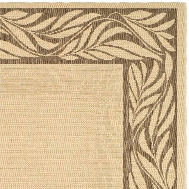 Durable Area Rug - 8x12 Natural Brown Indoor Outdoor Rug - Decorative Pattern Floor Covering for Home - 144 x 107