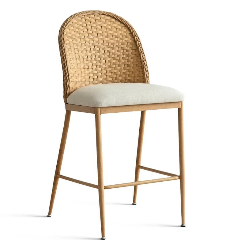 Coastal Rattan Counter Stool Single