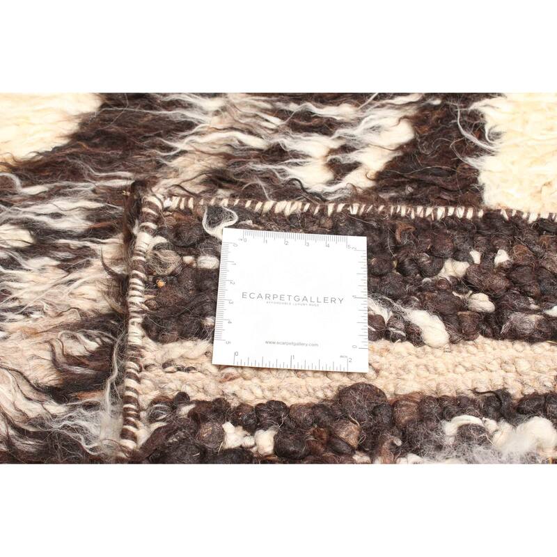 ECARPETGALLERY Braid weave Sienna Dark Brown Wool Rug - 5'3 x 7'10