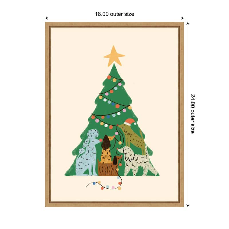 Kate and Laurel Sylvie Framed Canvas Dogmas by Aislinn Simmonds Duchess Plum
