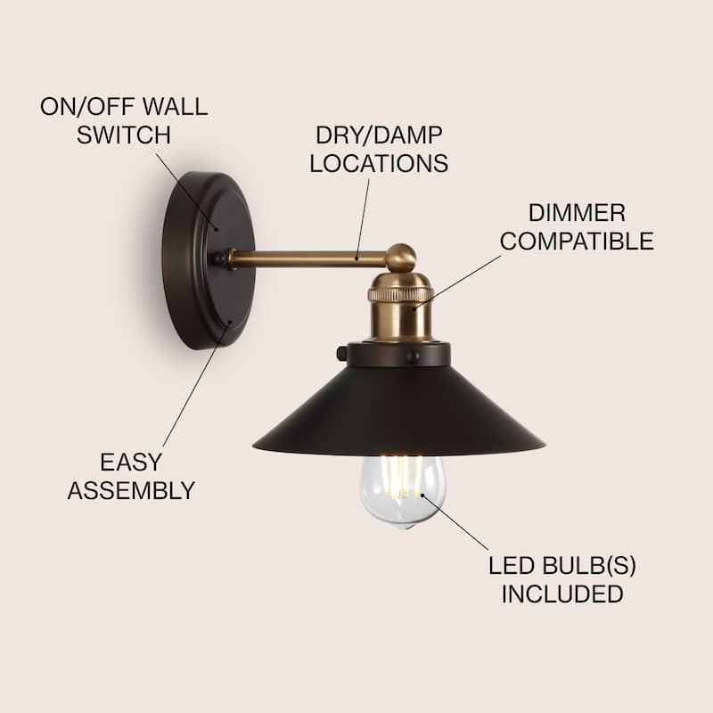 Florence Metal Shade Sconce, by JONATHAN Y