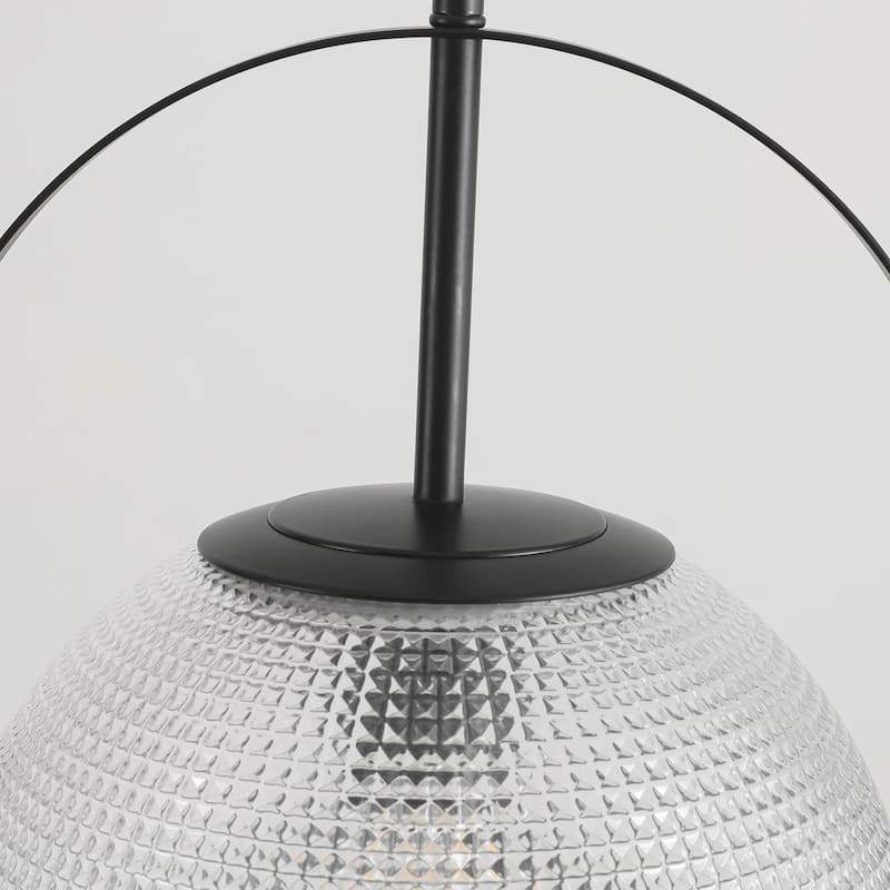 1-Light Modern Minimalist Matte Black/Gold Clear Glass Pendant Light