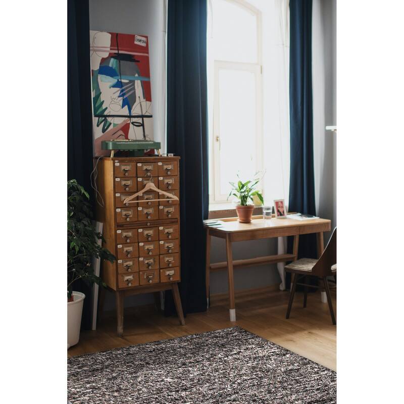 ECARPETGALLERY Hand-knotted Tangier Dark Grey Wool Rug - 5'1 x 8'0