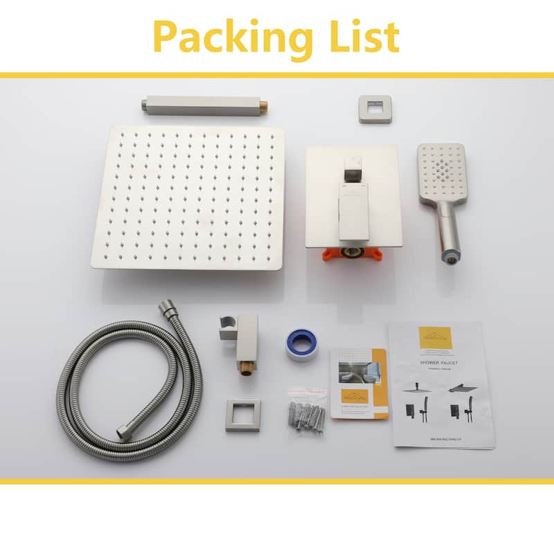 3-Spray Patterns 12 in. Ceiling Mount Pressure Balance Dual Shower Heads
