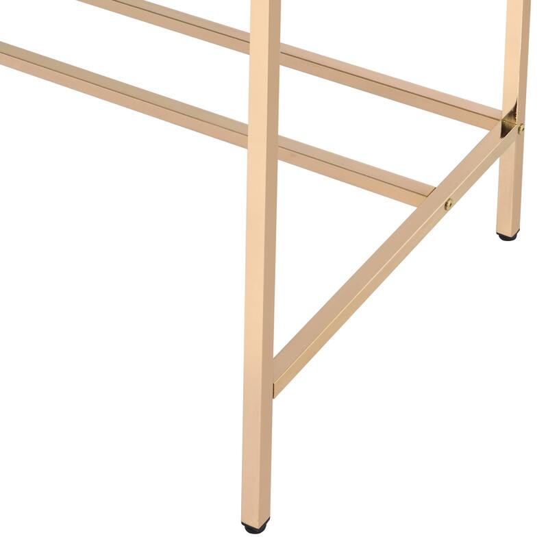 Midriaks White & Gold Finish Writing Desk W/USB