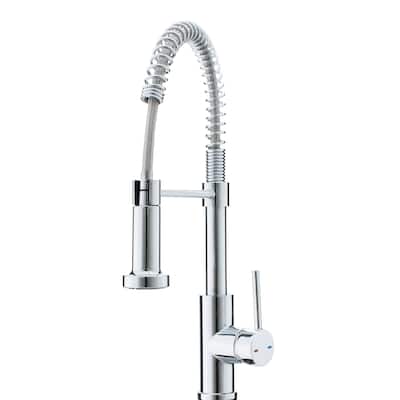 SAFAVIEH Solea Arcadia Stainless Steel Dual Function Pull-Down Spray Kitchen Faucet - 8.1" x 2.1" x 17"