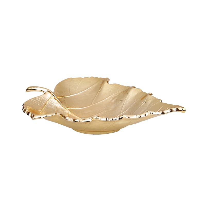 Gold Leaf Dish 17"L