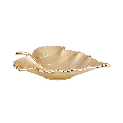 Gold Leaf Dish 17"L