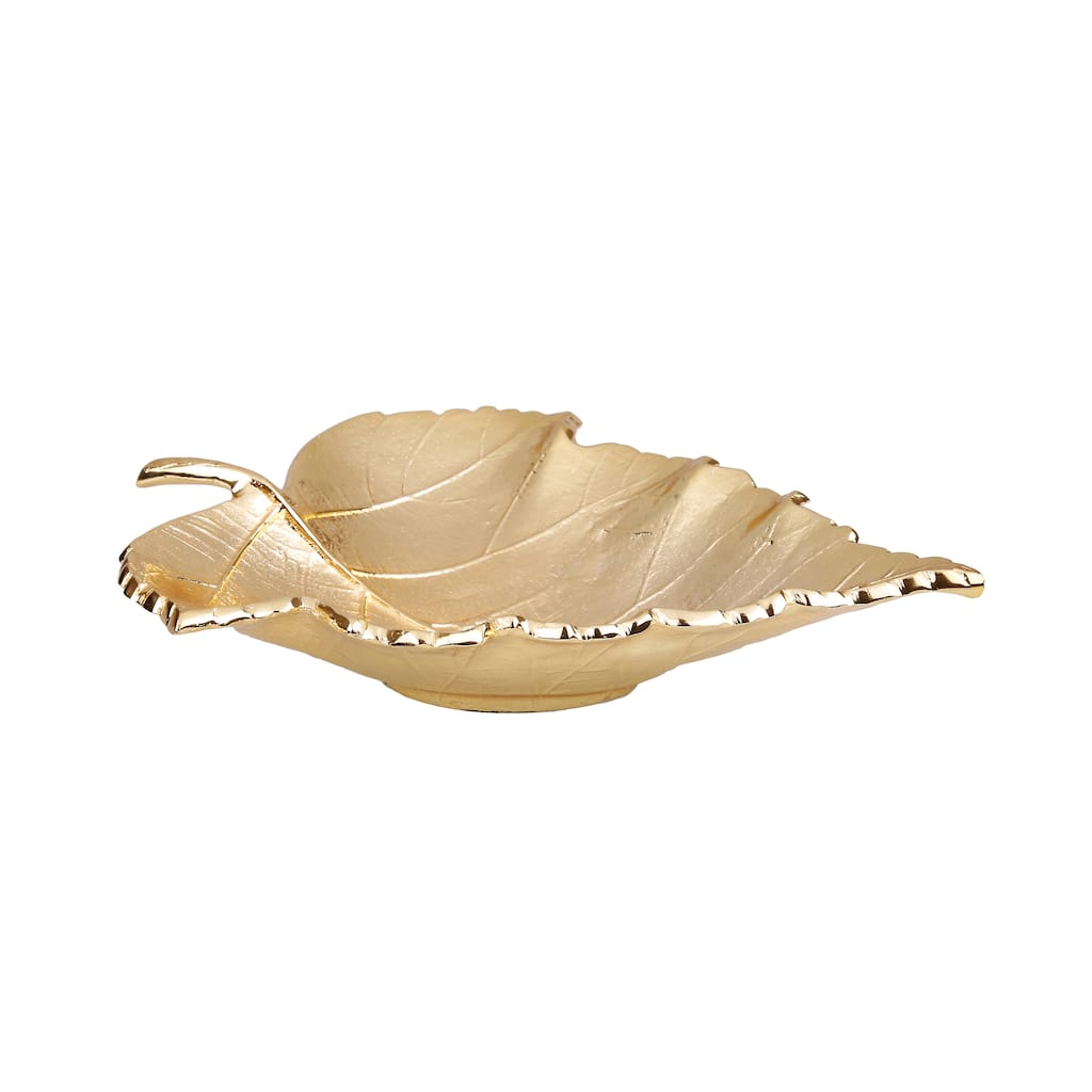 Gold Leaf Dish 17"L