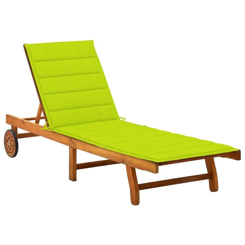 vidaXL Patio Lounge Chair Sunbed Sunlounger with Cushion Solid Acacia Wood