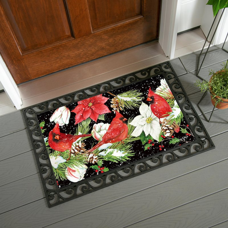 22 in. x 10 in. Snowman Family Sassafras Switch Mat - 22 x 10