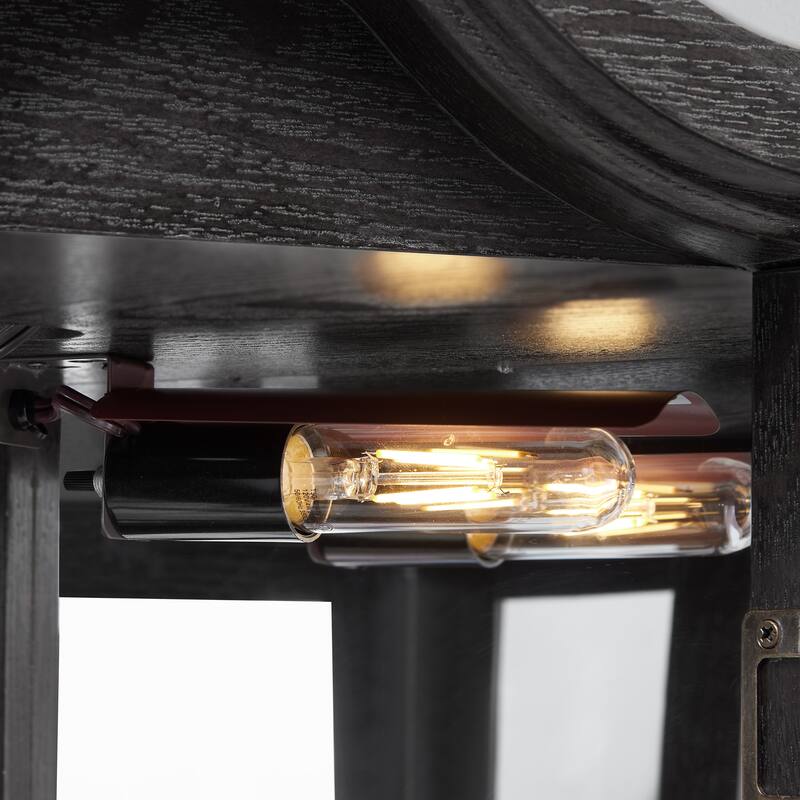 GDFStudio - Storage Corner Curio Cabinet with Lighted Glass Shelves