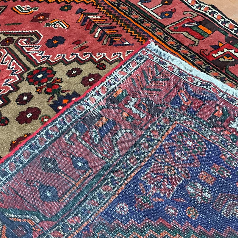 HERAT ORIENTAL Persian Hand-knotted Tribal Geometric Hamadan Wool Rug - 4'4 x 6'7