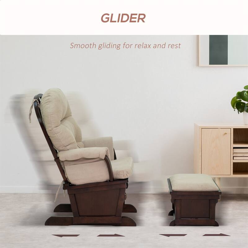 Nursery Glider Rocking Chair with Ottoman