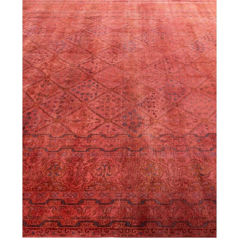 Overdyed One-of-a-Kind Hand-Knotted Area Rug - Pink - 9' 0" x 11' 10"
