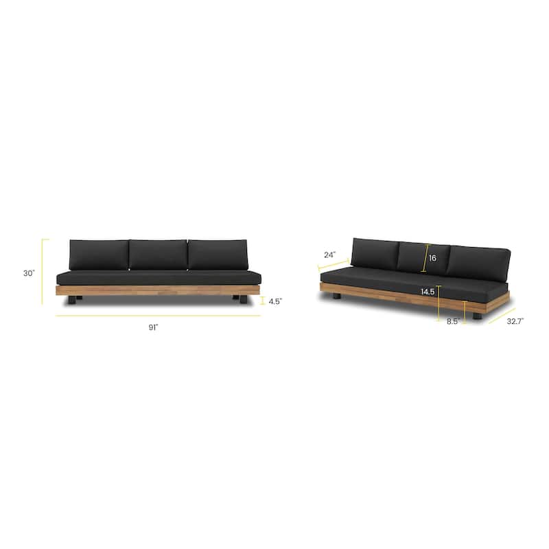 Poly & Bark Celenza 91" 3-Seat Outdoor/Patio Sofa Bench