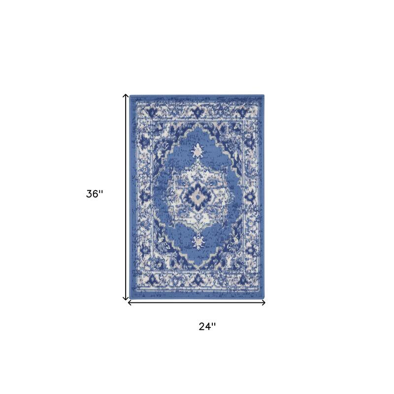 Buzi Power Loomed Floral Stain Resistant Area Rug By HomeRoots - 36' X '24' X '0.39