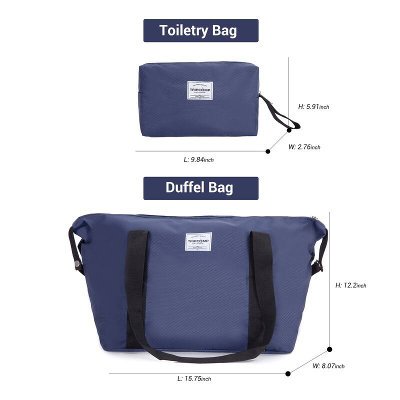 Durable 3-Piece Polyester Luggage Set (18" Carry-On, Travel Bag, Toiletry Bag) with 360° Spinner Wheels