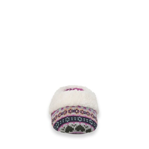 Dearfoams Girls Patterned Knit Slipper