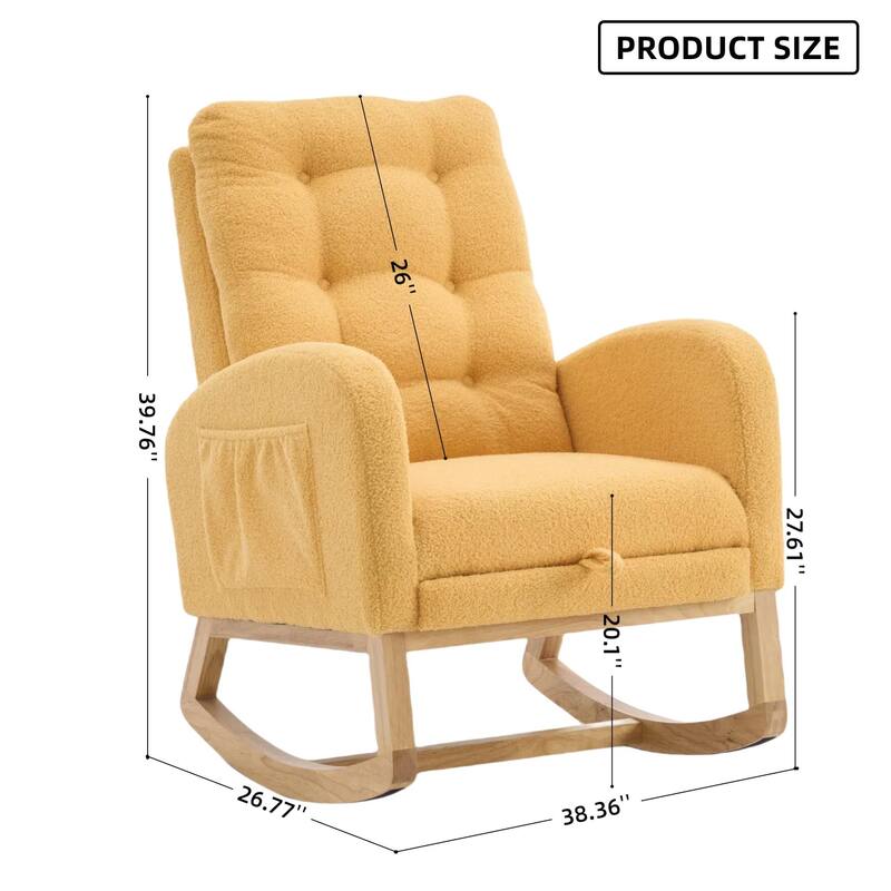 Nursery Rocking Chair - 39.76" Tall with Flip-Down Ottoman