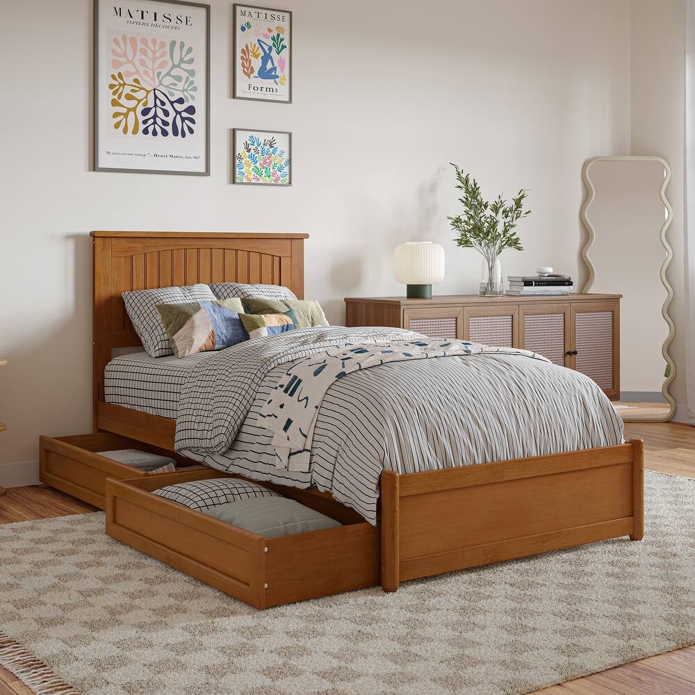 Malta Platform Bed with Panel Footboard and Storage Drawers