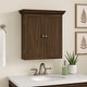 preview thumbnail 9 of 19, Teamson Home Stratford Classic Wall Cabinet with Adjustable Shelves Wood Finish - Walnut
