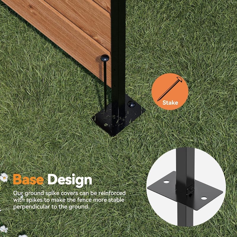5' x 3' Wood Privacy Fence Screen (1 Panel) Natural Wood, Outdoor Privacy Fence Panel for Deck Balcony - 2.94'x5.46'