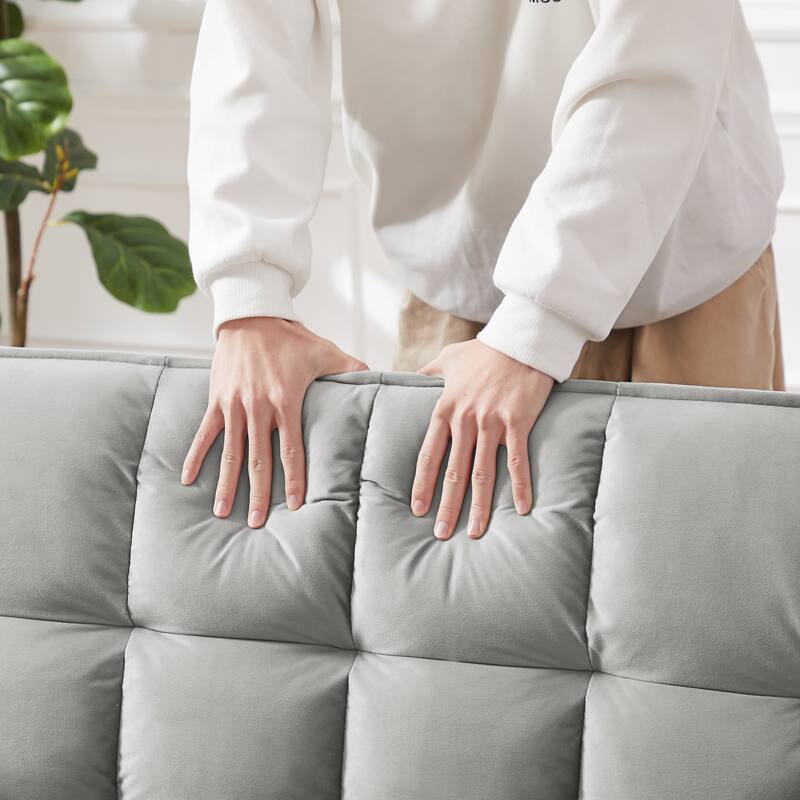 55.2" Velvet 2-in-1 Convertible Sofa Bed with Adjustable Backrest