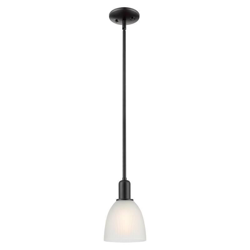 Innovations Lighting Endless Possibilities Arcadia - Castile - 1 Light 6" Stem Hung Mini Pendant - Matte Black/White