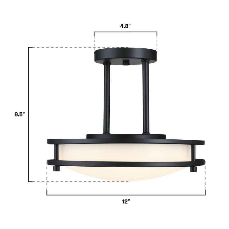 Westinghouse Lighting Lauderdale 12 Inch 15 Watt LED Indoor Semi Flush Mount Ceiling Fixture with Color Temperature Selection