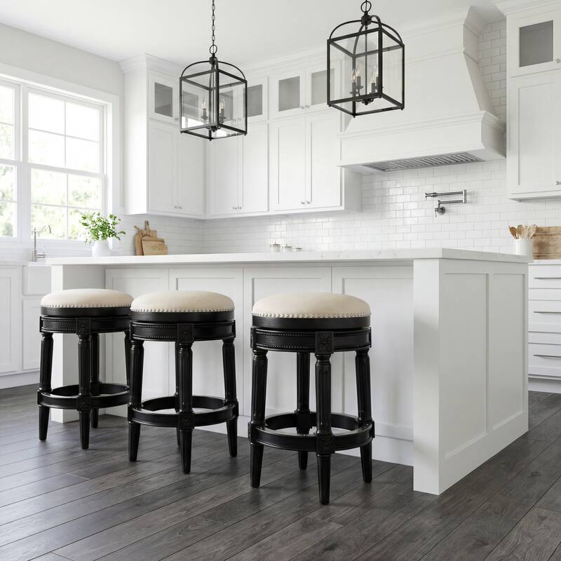 New Ridge Home Goods Chapman Backless Swivel 31"H Bar-Height Stool