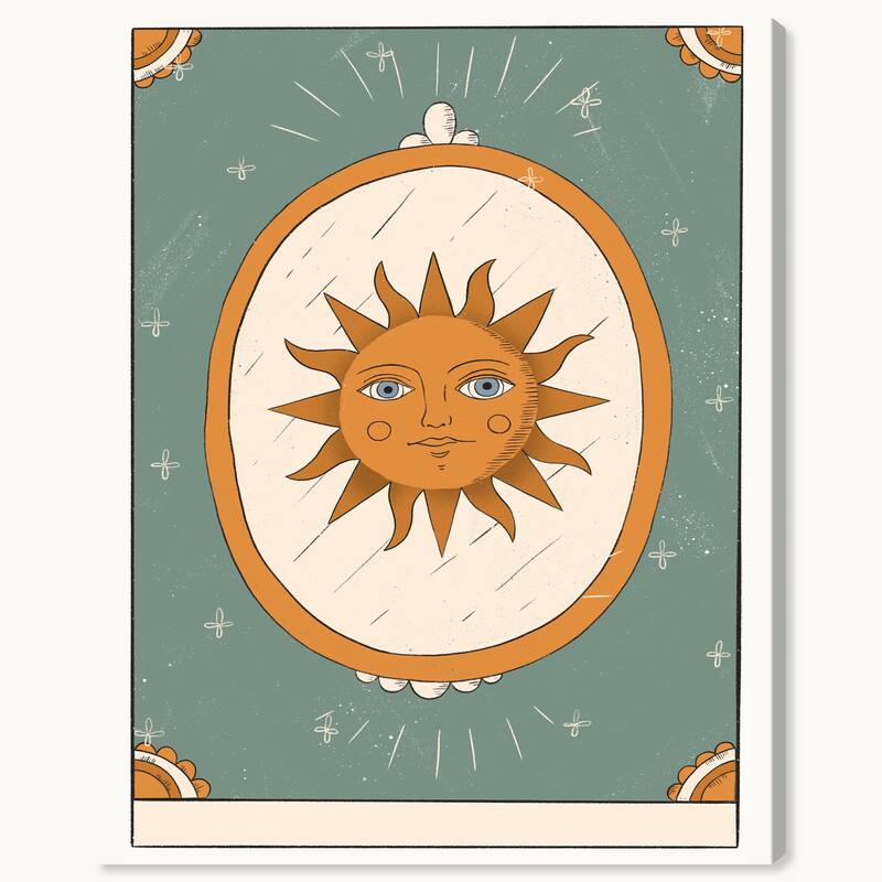 Wynwood Studio Canvas Fantasy and Sci-Fi Sun in the Mirror Gold Wall Art Canvas Print