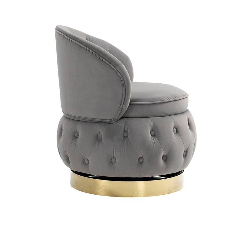 360 Degree Swivel Cuddle Barrel Accent Storage Chairs, Round Armchairs with Wide Upholstered, for Living Room