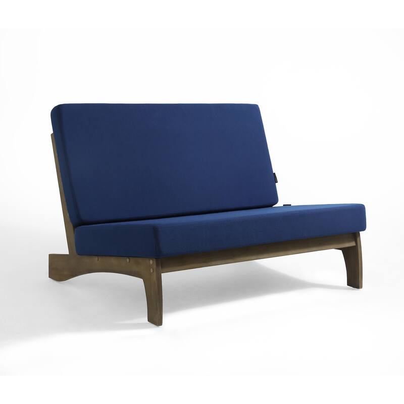 4 Set Outdoor Patio Teak Wood Club Chairs Loveseat with Coffee Table