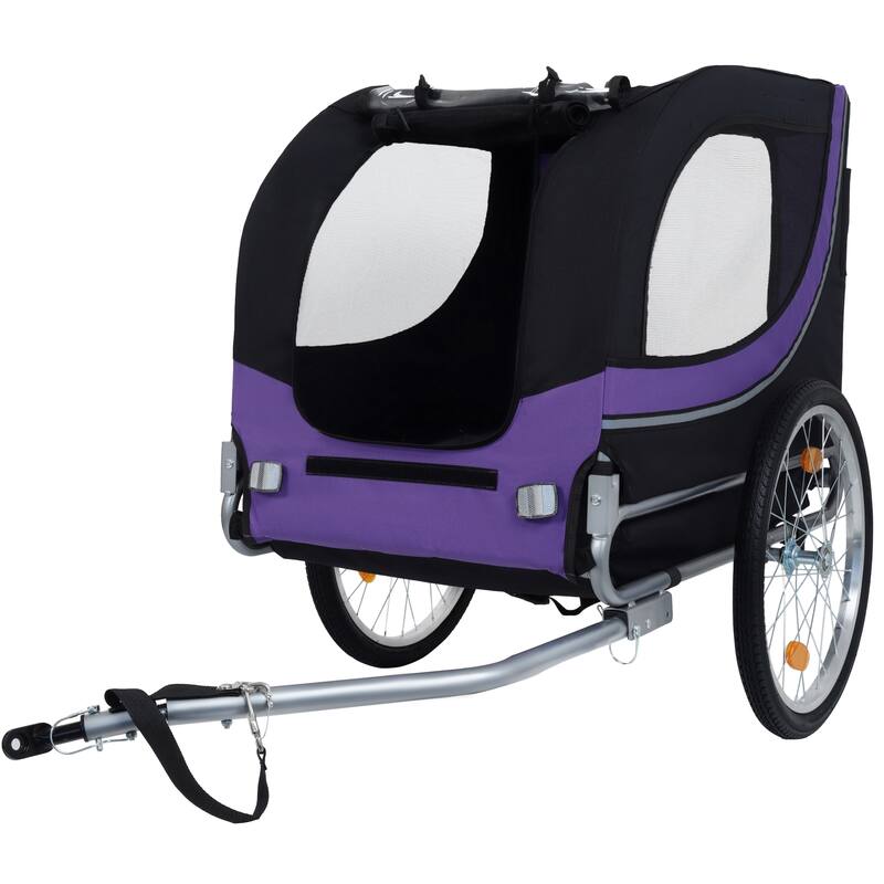 Large Folding Bike Trailer For Dogs - 66lb Capacity All-Terrain Pet Carrier, Durable Steel Frame For Cycling