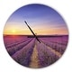 preview thumbnail 7 of 8, Designart 'Lavender Field in Provence France' Oversized Traditional Wall CLock 16 in. wide x 16 in. high