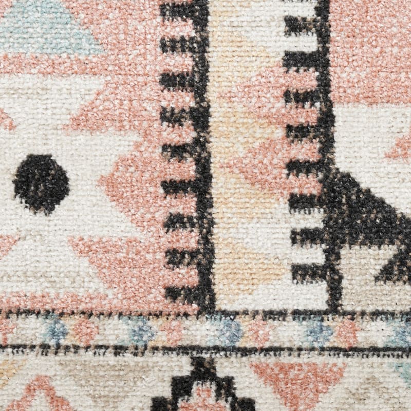 Nourison Washable Beauty Machine Washable Indoor only Multicolored Geometric Area Rug