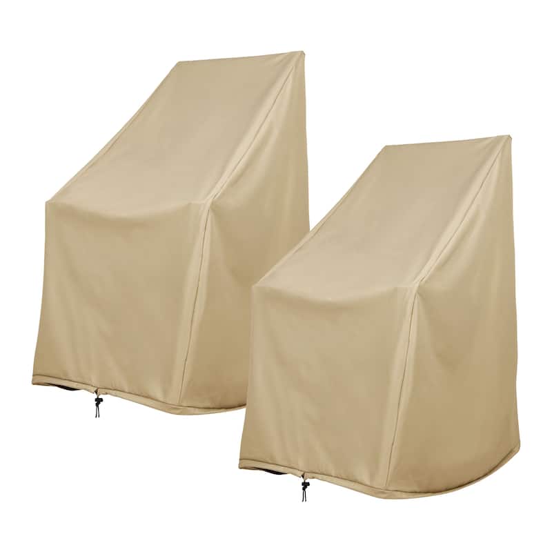 Snugshield Waterproof Rocking Chair Cover 45.25"H x 34.25"D x 27.25"W (Set of 2) - Khaki