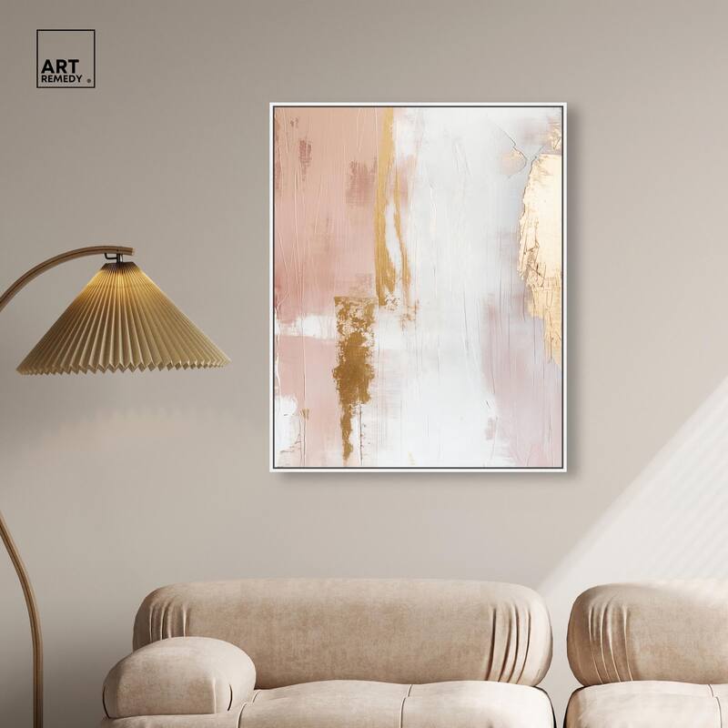 Golden Glow on Pink Canvas by Art Remedy