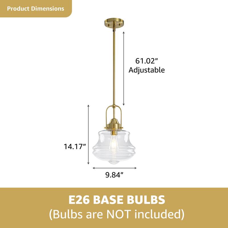 Starsky 1-Light Farmhouse Schoolhouse Single Pendant