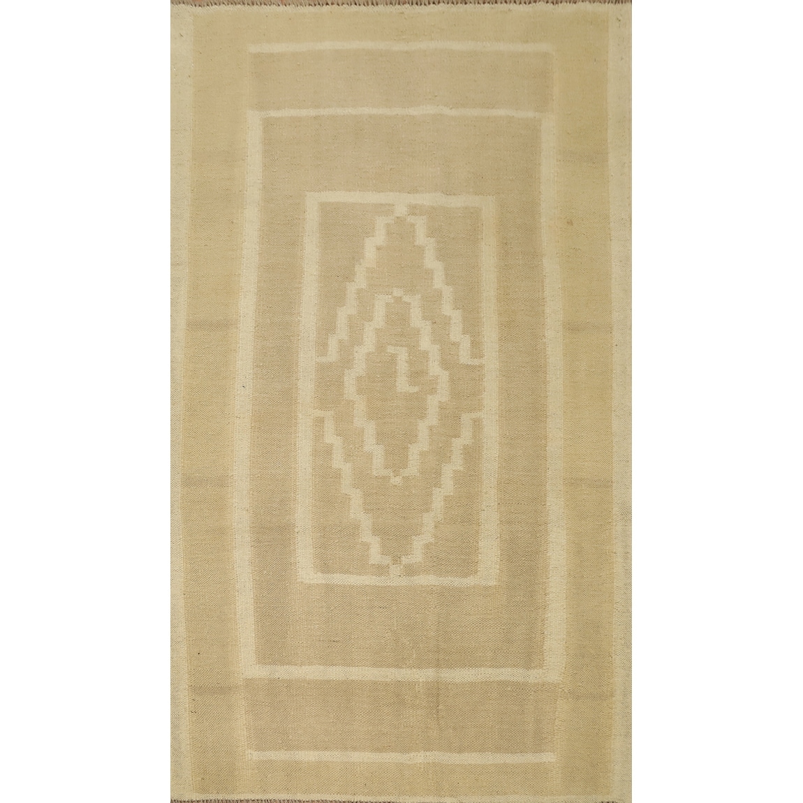 Hand Woven Oriental 100% Wool Carpet Southwestern Tribal Brown Kilim Area Rug - 5' 2'' X 3' 3''