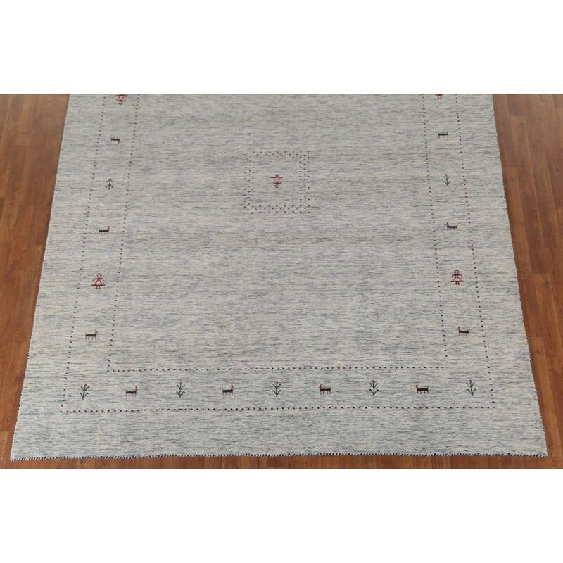 Tribal Gabbeh Oriental Area Rug Handmade Wool Carpet - 8'0"x 9'11"