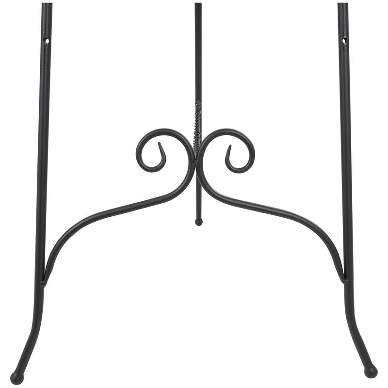 Metal Scroll Adjustable 3 Tier Display Easel with Chain Support and Swirl Finial - Black or Gold - Roche River Decor