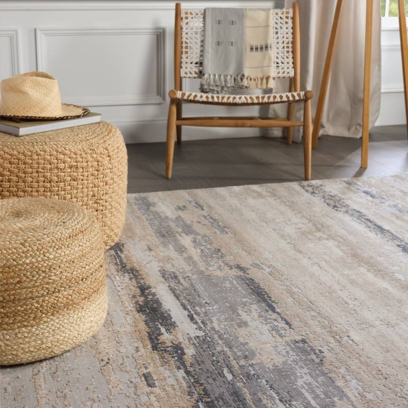 Amal Abstract Beige/ Gray Area Rug
